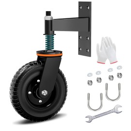 XeCeXe Gate Wheel, 360 Swivel, Spring Loaded, 8in, 600LB, Black, 1 Unit