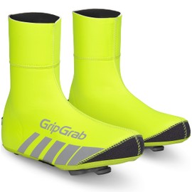 GripGrab Unisex Gripgrab Racethermo Waterproof Winter Cycling Overshoes Neoprene Windproof Thermal Road Bike Shoe Covers, Yellow Hi-Vis, XXXL EU 48 49 - UK 13 14