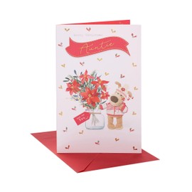 Boofle Auntie Just For You Poinsettia Christmas Greeting Card Cute Xmas Cards