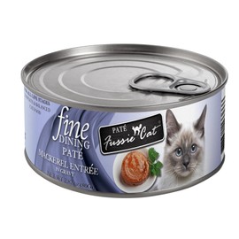 Fussie Cat Fine Dining Pate Canned Wet Food - 2.8 Oz. Cans, Bundle Pack of 24 Cans with HS Can Lid (Mackerel)