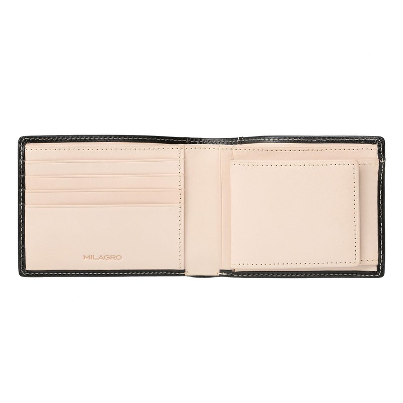 MILAGRO CA-Y-660 Tamponato Leather Bifold Wallet with Coin Purse (Men's