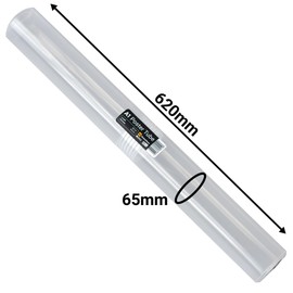 WestonBoxes Storage Tube for Posters, Prints, Drawings & Artwork, Clear Plastic with a 50/50 Screw Split (1, A1, Diameter-65mm / Length-620mm)