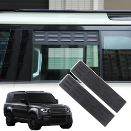 Bekantogy2PCS Car Rear Window Louver Vent Cover Compatible with Land Rover Defender 110 130 2020-2025 Rear Door Window Ventilation Shutters Rear Window Ventilation Cover Aluminum Alloy Shutters Cover