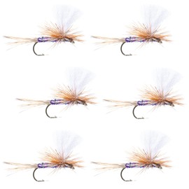 The Fly Fishing Place Parachute Super Flash Purple Haze Classic Trout Dry Fly Fishing Flies - Set of 6 Flies Size 16