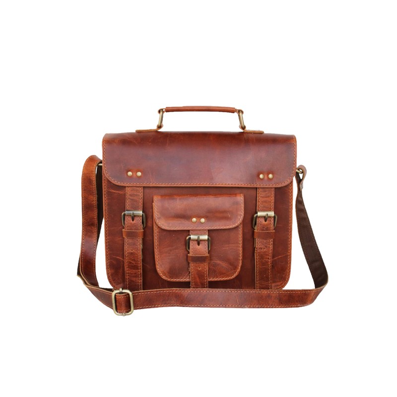 Jaald Leather Messenger Bag Laptop Case Office Briefcase Gift For