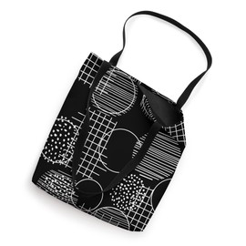 Abstract Hand Drawn Geometric Shapes Modern Color Black Tote Bag