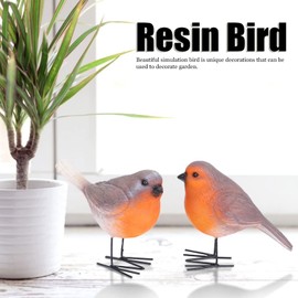 2PCS Garden Ornaments Outdoor, Simulation Bird Figurines Synthetic Resin Bird Statue Bird Sculptures for Indoor Outdoor Garden Yard Decor