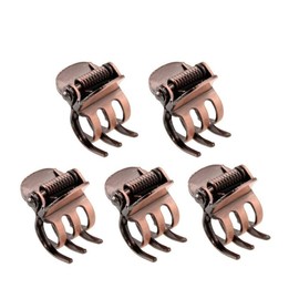 5Pcs Bronze Mini Metal Hair Claw Clips for Women,Mini Metal Hair Claw Clips,Bronze Clamp Side Bangs Clip Hair Styling Tool Hairpins Hair Accessories for Women Hair Claws