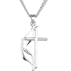 Bonyak Jewelry Sterling Silver 19x10 mm Methodist Cross Pendant