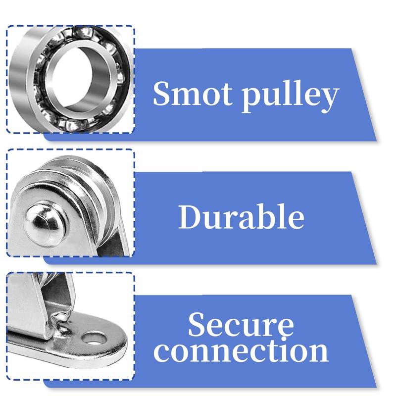 2 Pcs Single Pulley Blocks, rope roller,pulley wheel，for Cord Material