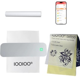 IOOIOO Portable Printer, Wireless Inkless Bluetooth Thermal Printer for Tattoo Stencil Transfer Paper, for 8.5 x 11 Letter, A4 Rolled & Folded Thermal Paper (White, Without Carrying Case)