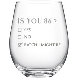 ERYUWOZA - Regalos de 86 cumpleaños para mujeres y hombres, copa de vino de 86 años, suministros de fiesta de 86 años, decoraciones para ella, regalos de cumpleaños para mujer 86, 18 onzas