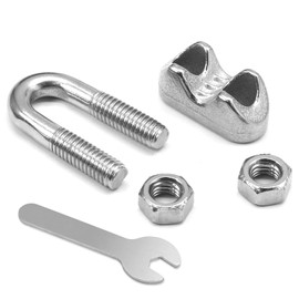 HARSKIYER 12 Pcs 3/16 Inch M5 Wire Rope Clamp with Wrench, 304 Stainless Steel Cable Clamps Wire Clips, U Bolt Clamp Saddle Fastener