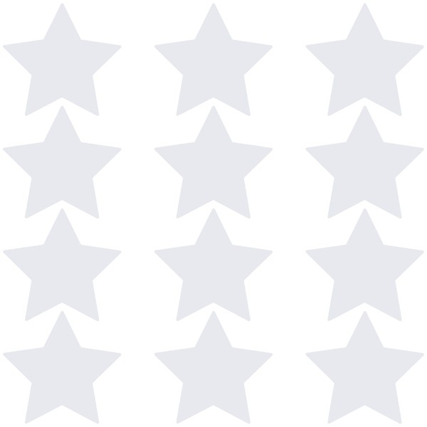 LiteMark Durable Gloss Finish White 4 Inch Star Decal Stickers,