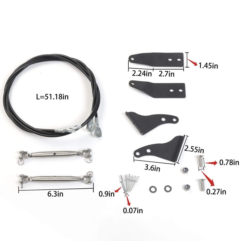 JeCar Limb Risers Kit Hood Protective Sub-line Branches Brackets Exterior