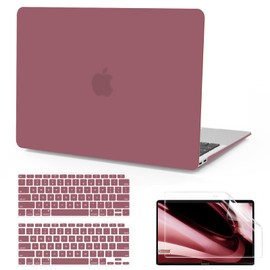 B BELK Compatible with MacBook Air 13 inch Case 2022 2021 2020 2019 2018 A2337 M1 A2179 A1932, Matte Plastic Hard Shell Case for MacBook Air 13.3 inch+ Keyboard Cover+Screen Protector, Tea Petal Pink