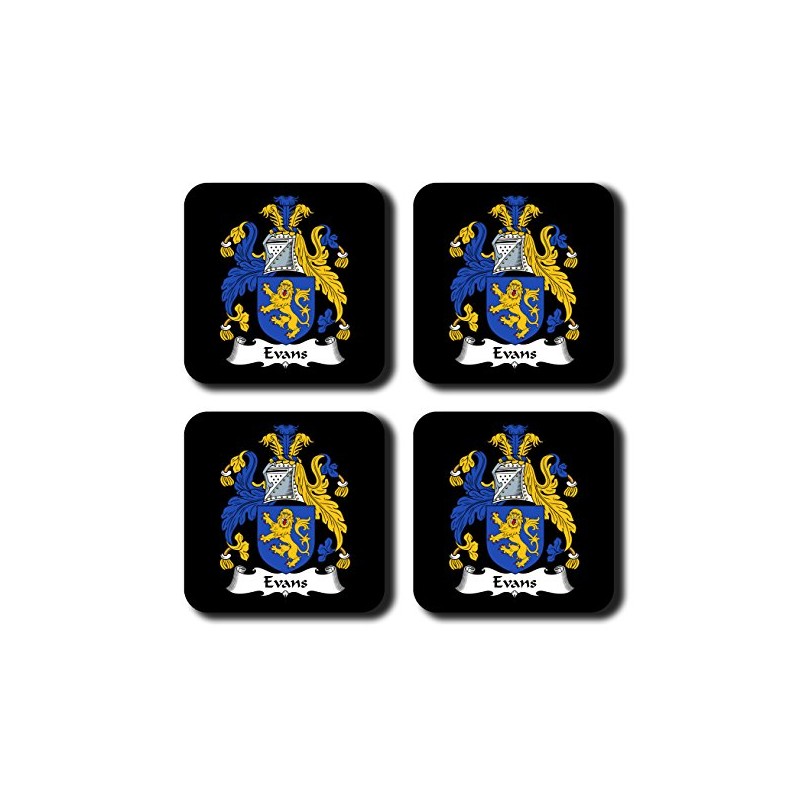 Evans Coat of Arms/Family Crest Coaster Set, by Carpe Diem