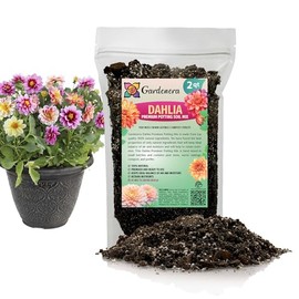 Gardenera Premium Dahlia Potting Soil Mix - Ideal for Growing Vibrant and Healthy Dahlias - 2 Quart