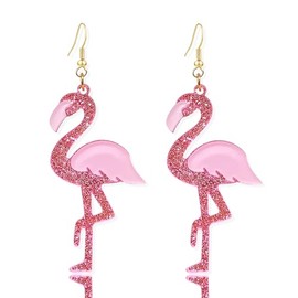 T-ztoss Flamingo Earrings for Women Cute Pink Flamingo Dangle Drop Earrings Lightweight Acrylic Animal Hook Statement Dangling Earrings Christmas Valentine's Day (flamingo-2)