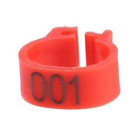 Sheens 100 Pieces/Bag Bird Leg Bands Rings, Plastic Poultry Leg Bands Durable Clip-on Ring for Bird Chick Ducks Chicken, red