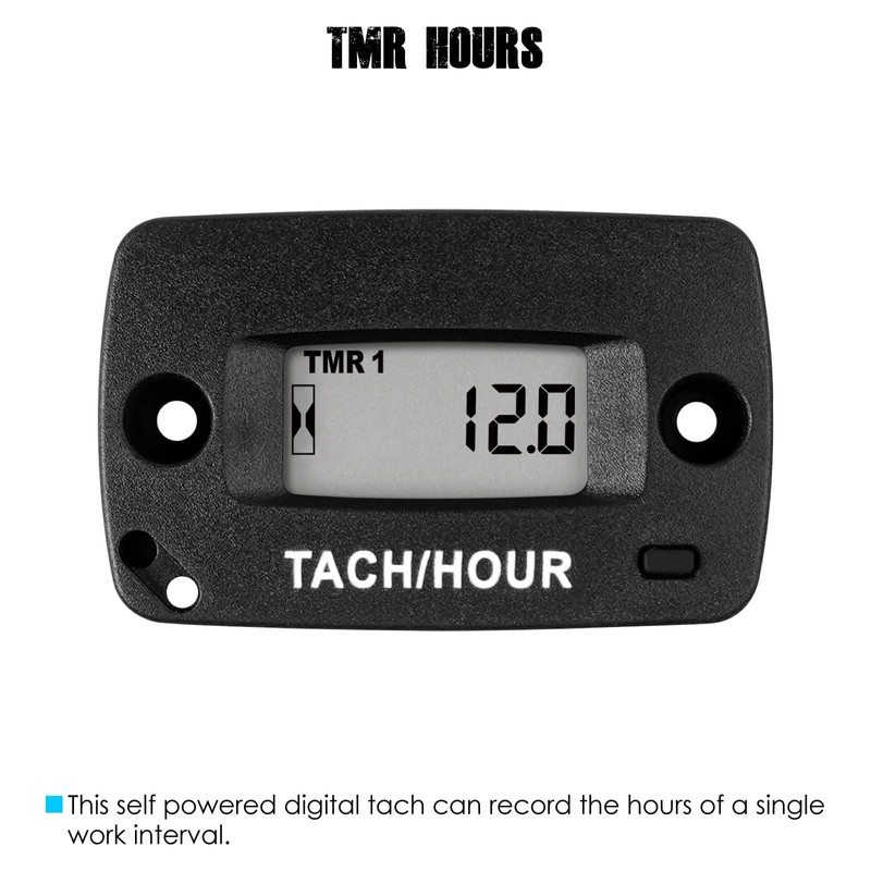 Taikemeti RPM Tachometer, Hour Meter, Waterproof Index IP67, Suitable for