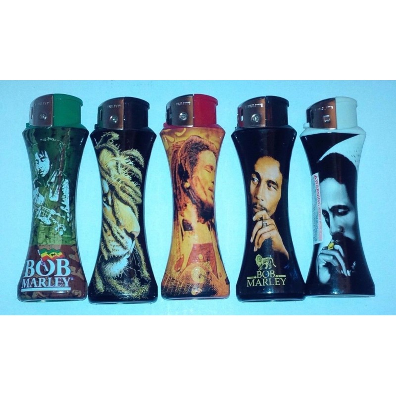 25 x BOB MARLEY CURVE LIGHTER different design Refillable/wit