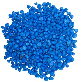 Blue Pebbles for Crafts, 0.9 Pound Natural Polished Aquarium Gravel, Decorative Pebbles for Indoor Plants, Turtle Tank, Vase, Succulents Cactus, Garden Landscaping