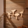 Kathfly 4 Pcs Dinosaur Coat Hooks Dinosaur Wooden Clothing Hanger