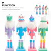 Happyyami Wooden Christmas Nutcracker Soldier 4pcs Candy Nutcracker Figures Pastel