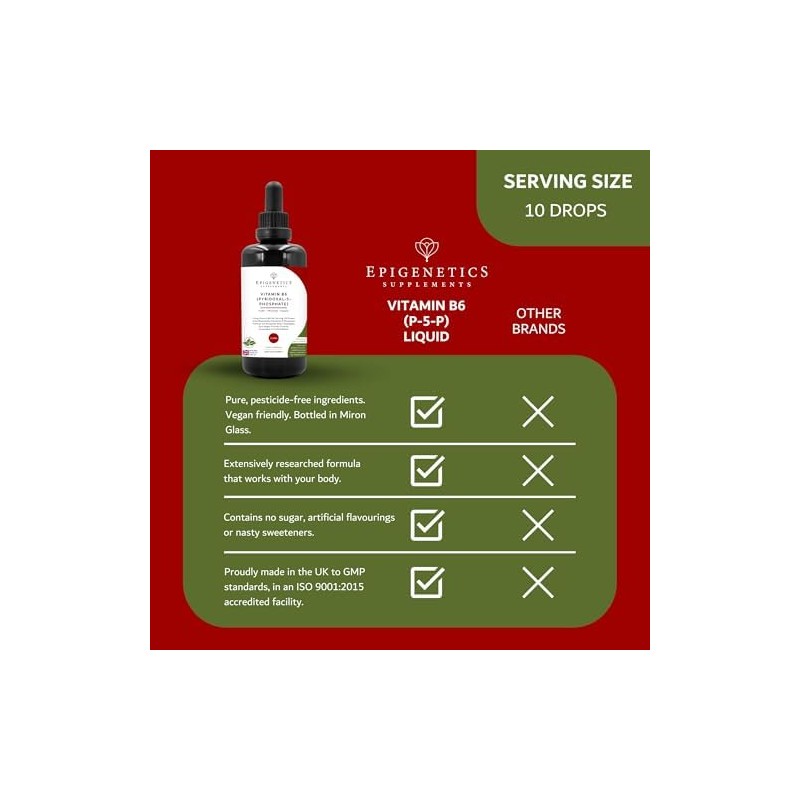 Vitamin B6 Vitamins | P5P Supplement 100ml Liquid Drops |