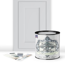 ALL-IN-ONE Paint, Durable cabinet and furniture paint. Built in primer and top coat, no sanding needed. Includes our 30 featured color card - Heathered Gray, Quart