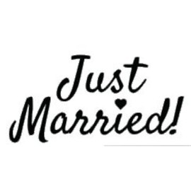 Just Married! Black Decal Vinyl Sticker|Cars Trucks Vans Walls Laptop| Black |5.5 x 3 in|LLI706