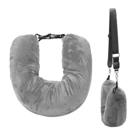 dogmoon Neck Pillow Fillable, 80 x 18.5 cm, Travel Pillow for Filling with Clothes, Waterproof Neck Pillow, Fillable, Neck Pillow, Aeroplane, Travel Pillow for Train, Car, Office, Camping, Travel