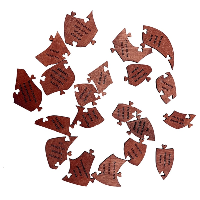 Wooden Heart Puzzle Valentines Day Heart Shape Puzzles Romantic Love