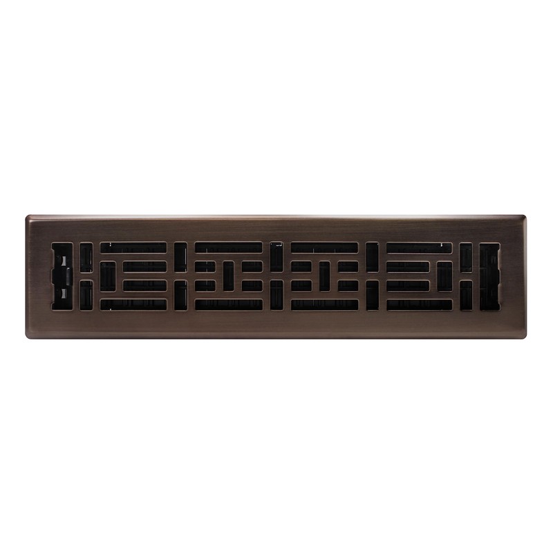 Decor Grates AJH214-RB Oriental Floor Register, 2x14 Inches, Rubbed Bronze