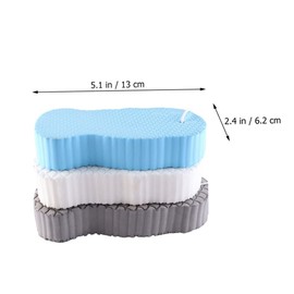 SAFIGLE 1Set Comfortable Bath Sponge Wear Resistant Exfoliating Body Scrubbers Grey with Hooks Lightweight Shower Tools for Gentle Cleaning and Skin Care