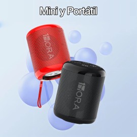 1Hora Mini Bocina Portátil Bluetooth BOC062 con FM USB TF AUX y TWS Calidad de Sonido Excelente Negro Diseño Compacto y Portátil Altavoces y Subwoofer de Alto Rendimiento Pastilla Negra