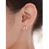 Heart Earrings for Women Girls 925 Silver Studs with Cubic