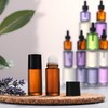 Tustao 2Pcs 50ml Brown Glass Essential Oil Roller Bottles Refillable