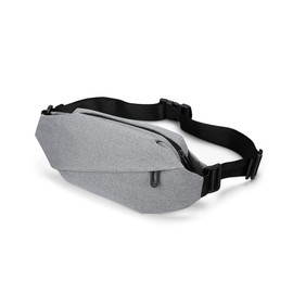 FuninCrea Sling Bag Men's Shoulder Bag Chest Bag with 2 Zip Pockets, Shoulder Bag Men's Small Waterproof with Adjustable Strap for Travel, Running, Hiking, Cycling, gray