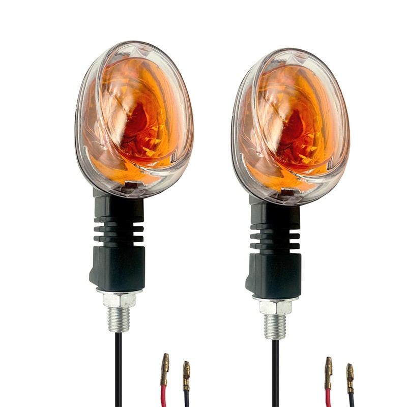 2Pcs Motorcycle Turn Signals Indicator Lights (Clear Shell)
