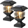 Lffital Solar Post Lights Outdoor Solar Cap Lights Deck Fence