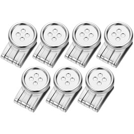 Melo Tough Movable No Sew Button End Brace Suspender Button Clips Set of 7 Pack (Chrome)
