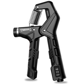 Hand Grip Strengthener, Hand Gripper, Forearm Strengthener, Hand Exerciser Grip Trainer with 11-220LBS (5-100Kg) Adjustable Resistance for Athletes Musicians Hand Wrist Injury Recovery (Black)