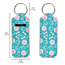 Baxinh Chapsticks Holder for Women Girl, Portable Lip Balm Gloss Holder Lippy Clip Chapstick Keychain, Dog Paws Bone - Green, 1 Pack