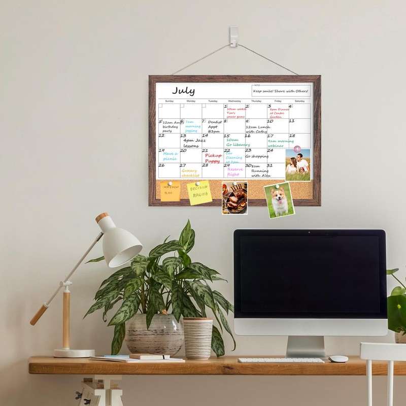 Calendar Whiteboard for Wall, 17x13 Inches White Board Calendar Dry