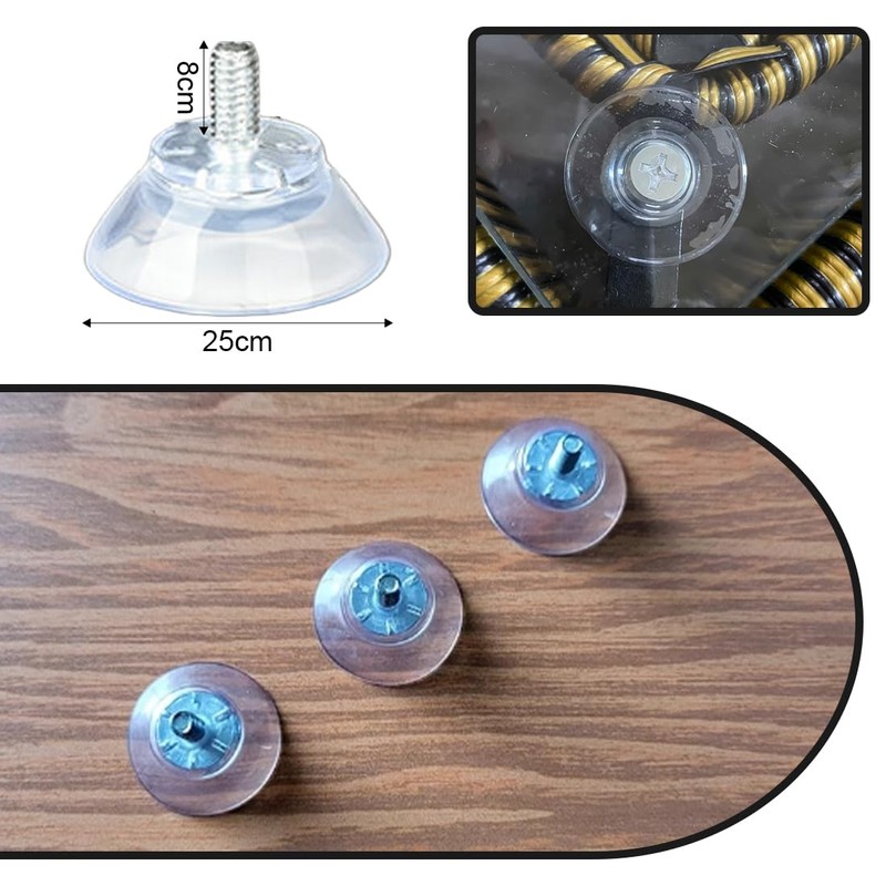 XBFOCNH Suction Cup with Thread and Knurled Nut, Pack of