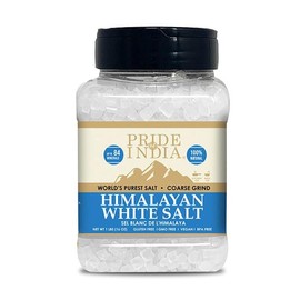 Pride of India - PACK of 6 - Himalayan White Salt Coarse Grind 1 lbs (453.59 gm)- Rarest & Enriched W/84+ Natural Minerals- Low Sodium- Mineral Rich Nutrition and Enhanced Taste- Healthier Table Salt