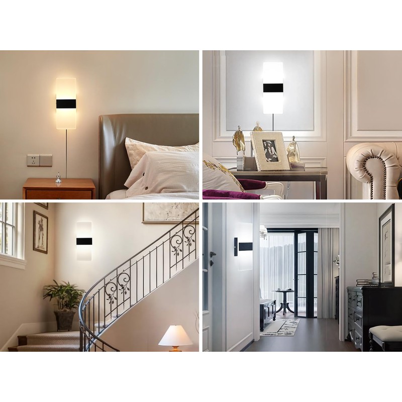 Plug in Wall Sconce with Remote Control, 3000K-6500K Stepless Color