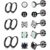 Jstyle 8 Pairs Surgical Steel Earrings for Sensitive Ears Hypoallergenic